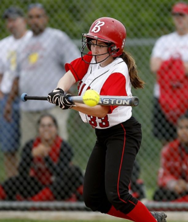 Baseball player bunting a pitch