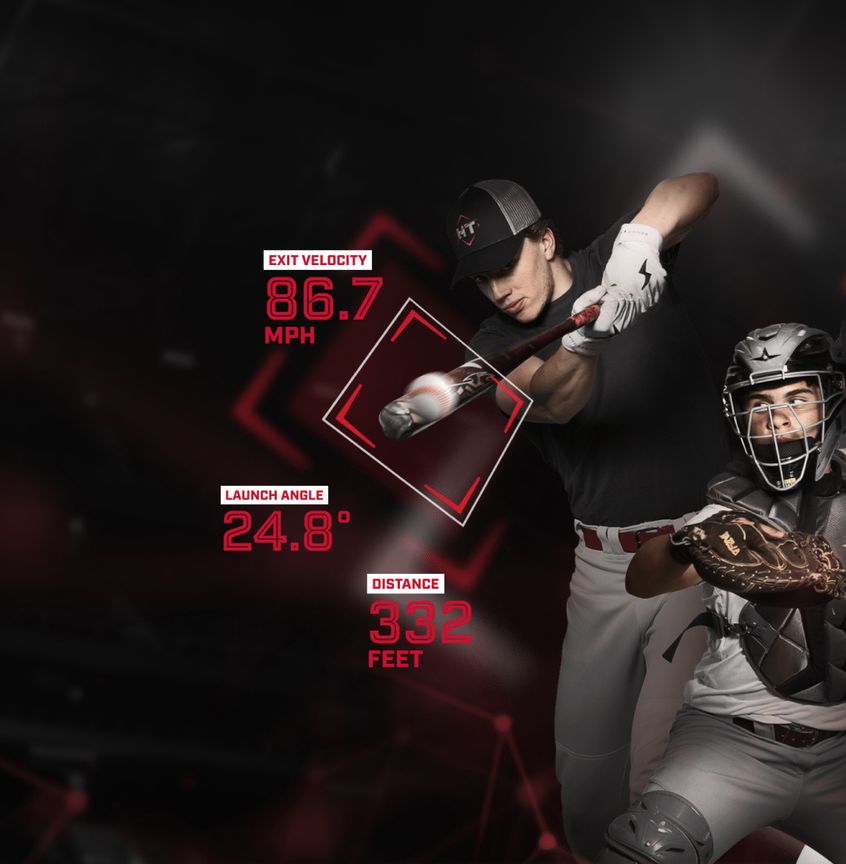 a graphic of a baseball player hitting a ball