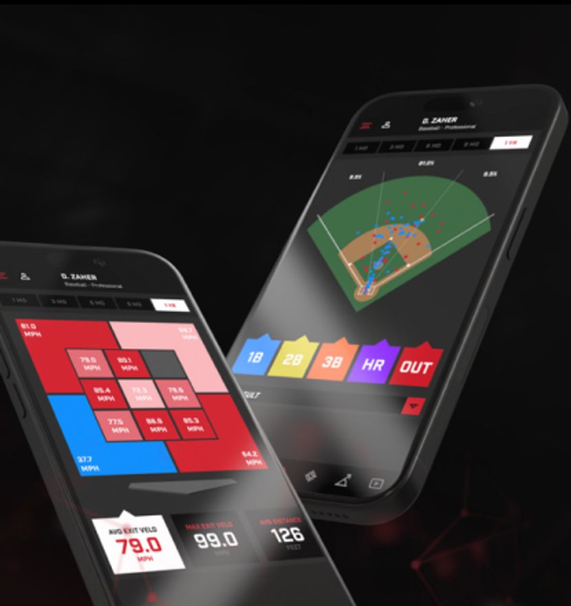 HitTrax app on mobile phones for porgress and review tracking