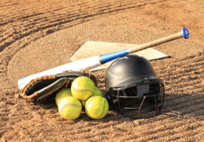 Baseball equipment on the diamond